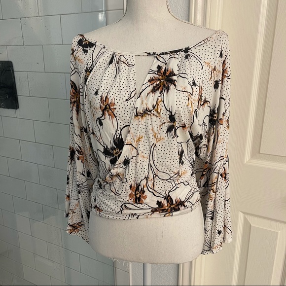Free People Floral Bell Sleeve Top - Picture 2 of 7